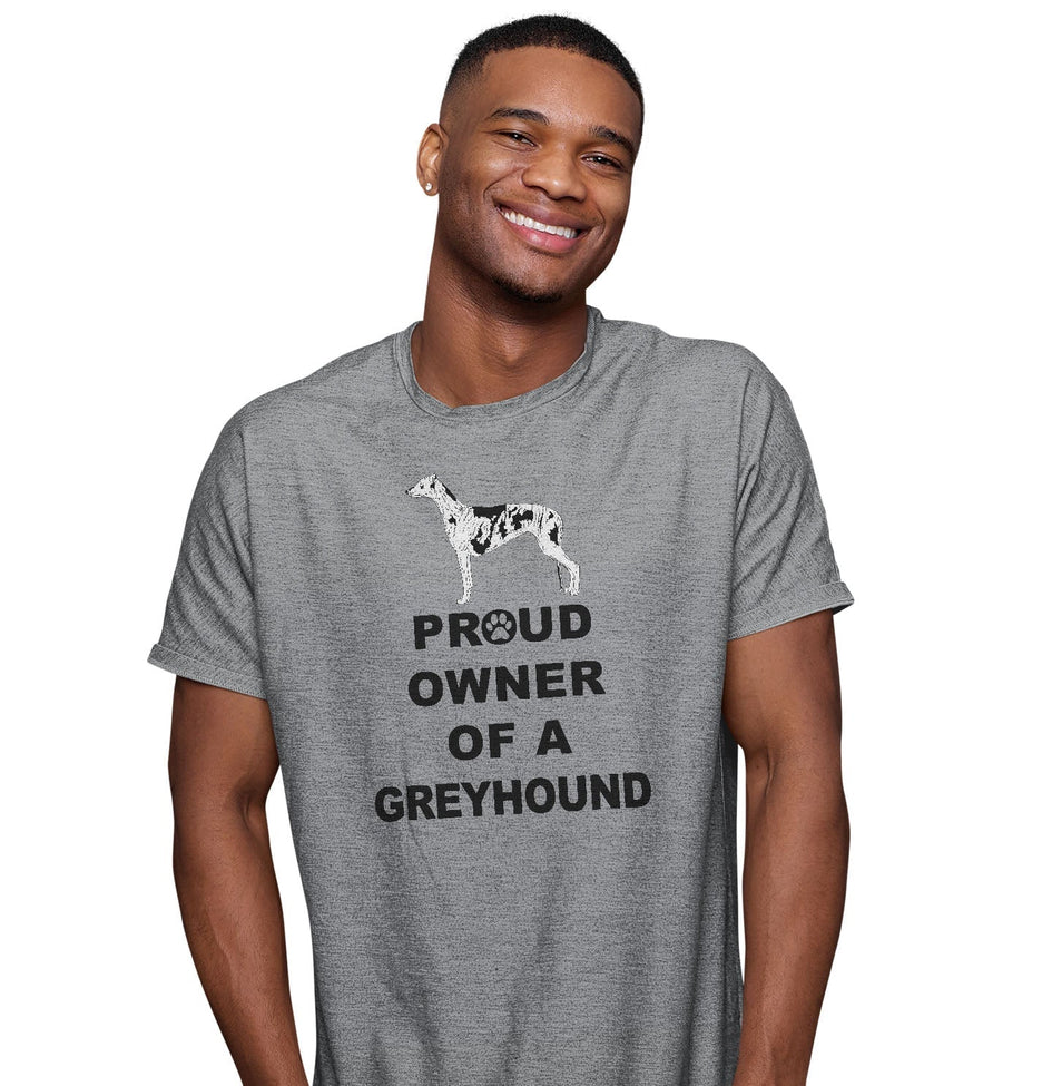 Tri-Color Greyhound Proud Owner - Adult Unisex T-Shirt