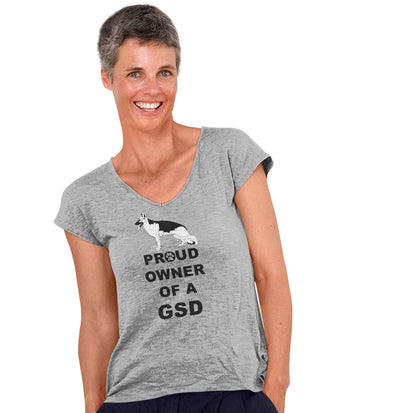 German Shepherd Dog Proud Owner - Women's V-Neck T-Shirt