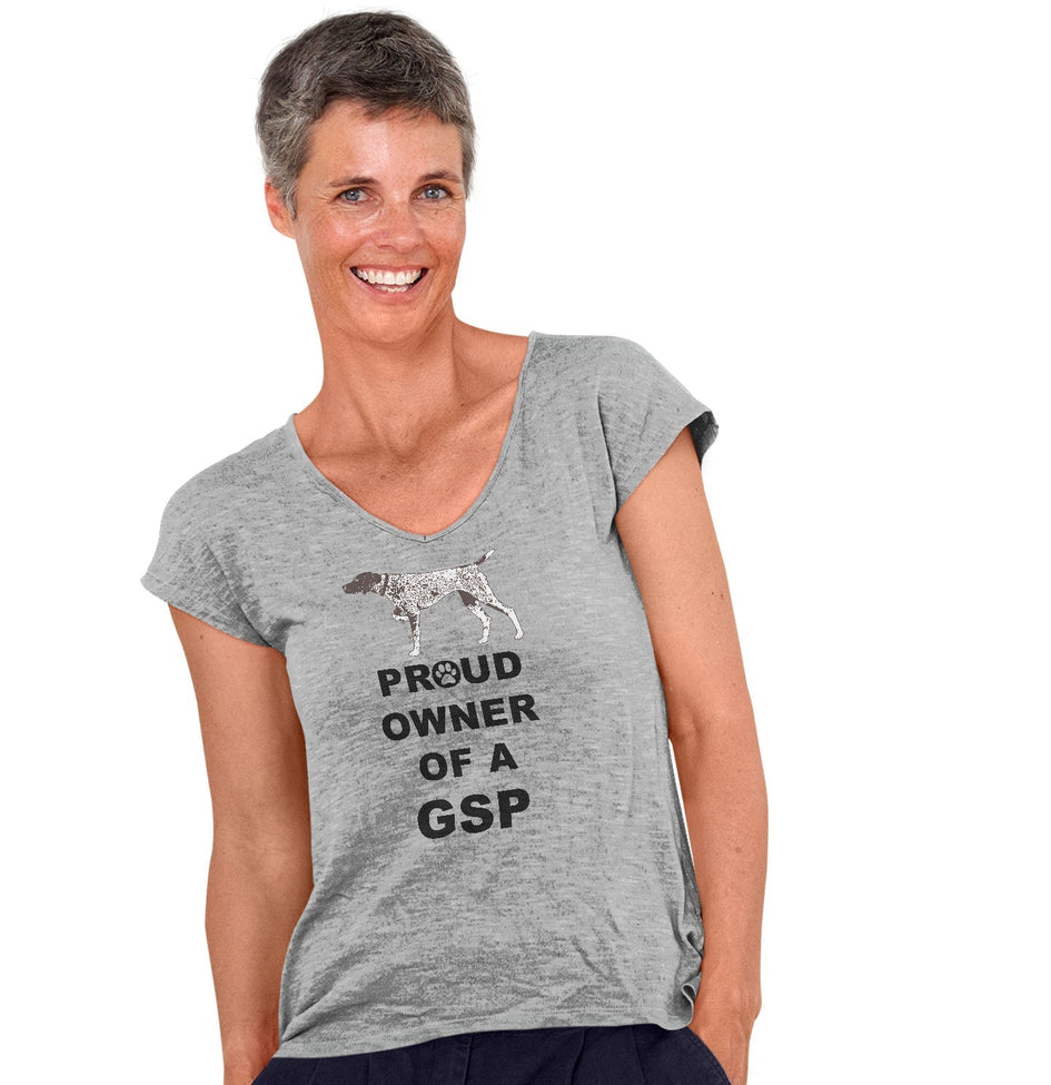 German Shorthaired Pointer Proud Owner - Women's V-Neck T-Shirt