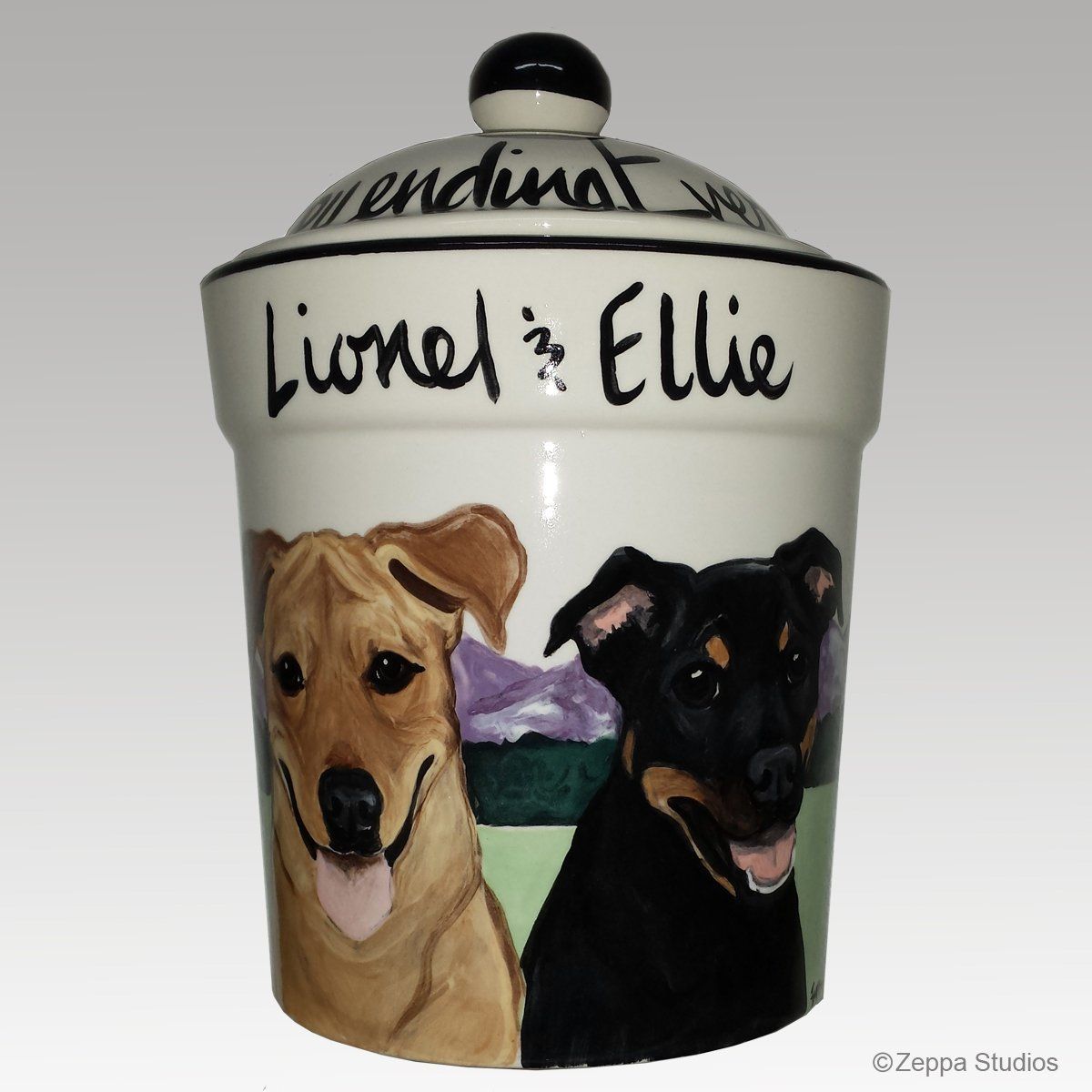 Personalized retailer dog treat canister