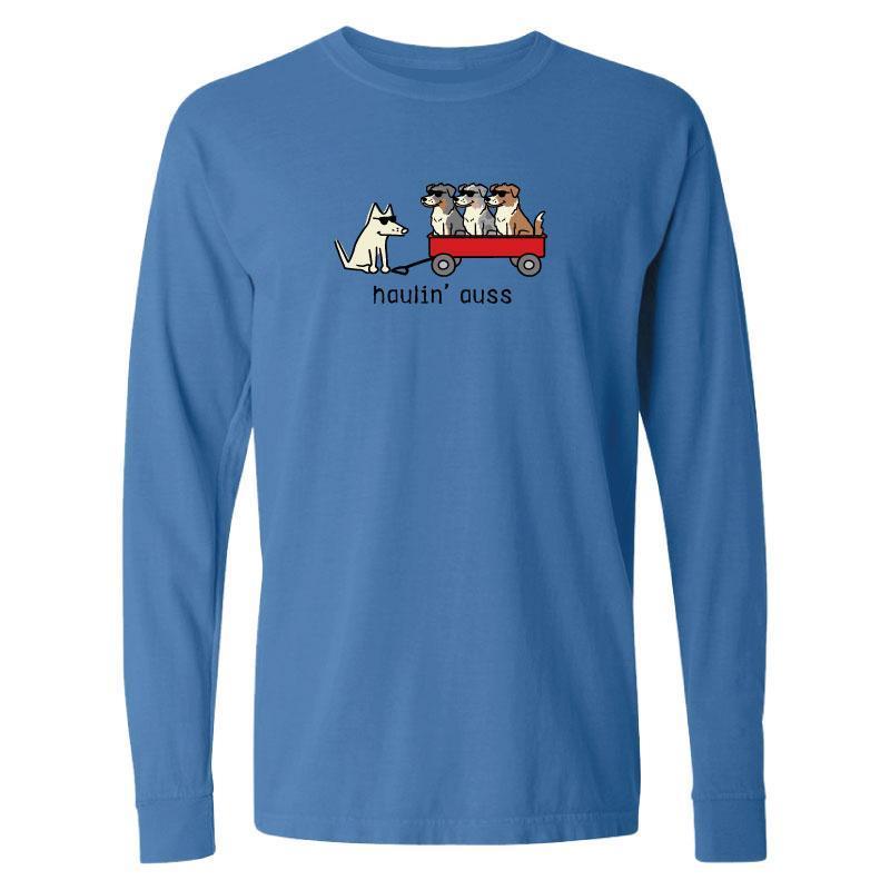 Haulin' Auss - Long-Sleeve T-Shirt Classic - Teddy the Dog T-Shirts and Gifts