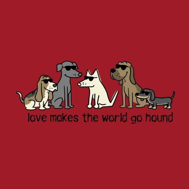 Love Makes The World Go Hound - Ladies T-Shirt V-Neck