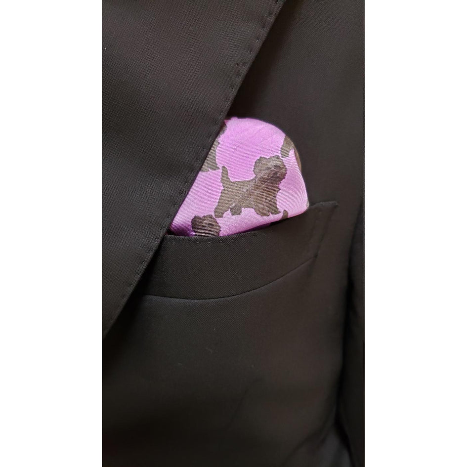 Silk Pocket Square- Skye Terrier, Cairn Terrier, Sealyham Terrier, Dandie Dinmont Terrier