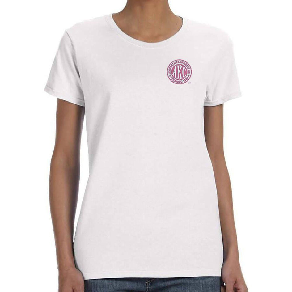 AKC Breast Cancer Awareness Embroidered Ladies T-Shirt