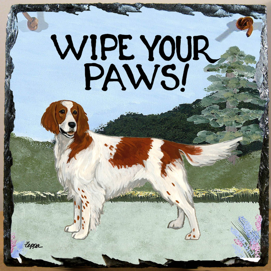 Irish Red and White Setter Slate Sign