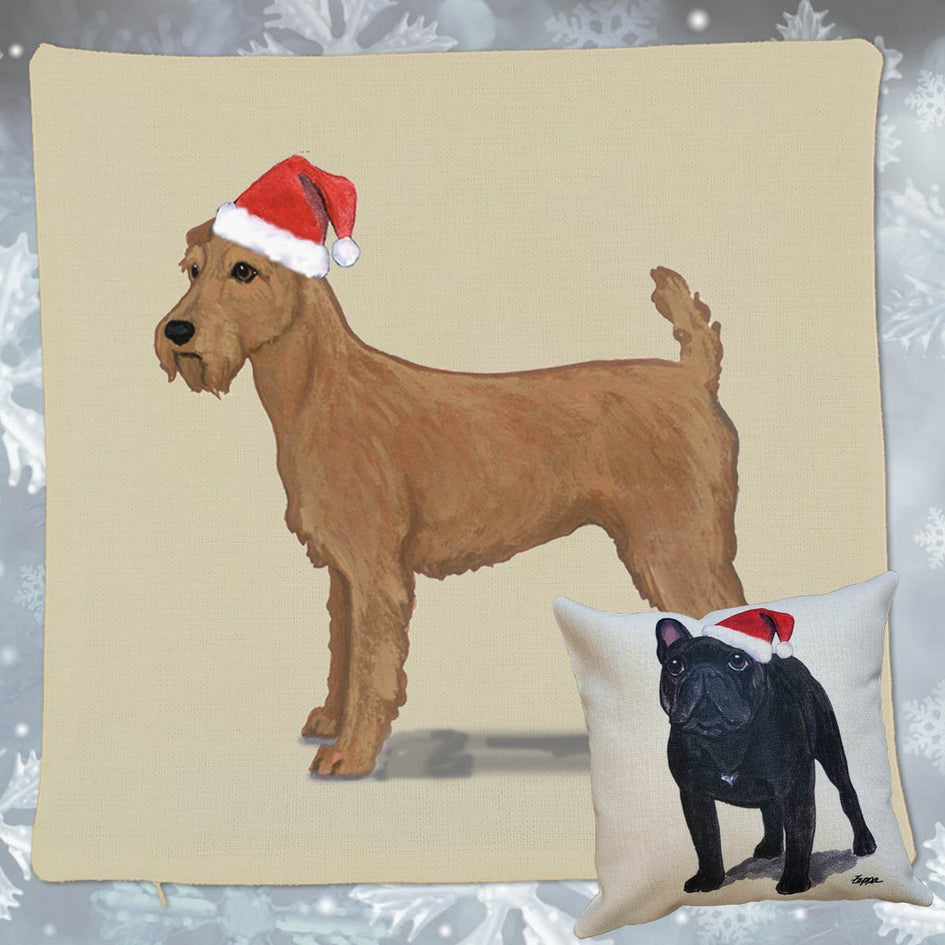 Irish Terrier Santa Pillow Cover