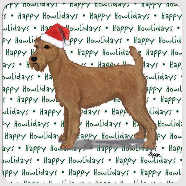 Irish Terrier "Happy Howlidays" Coaster