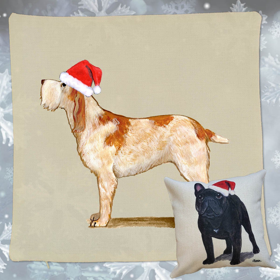 Spinone Italiano Santa Pillow Cover