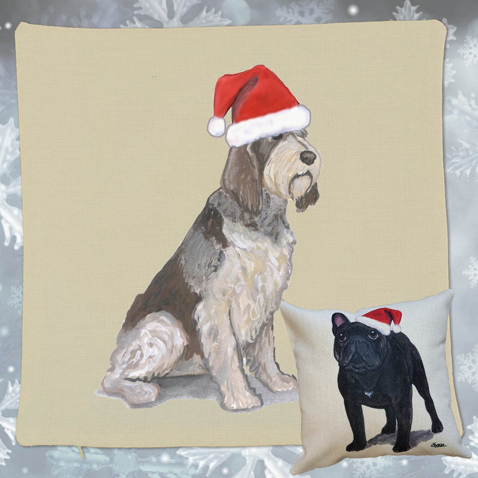 Spinone Italiano Santa Pillow Cover