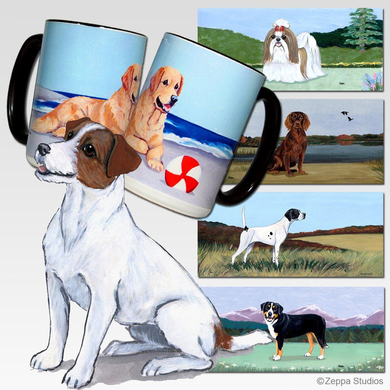 Russell Terrier, Brown and White Scenic Mug