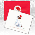 Russell Terrier, Brown and White Christmas Note Cards