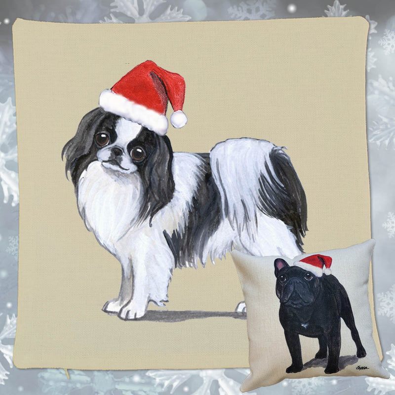 Japanese Chin Santa Pillow Cover