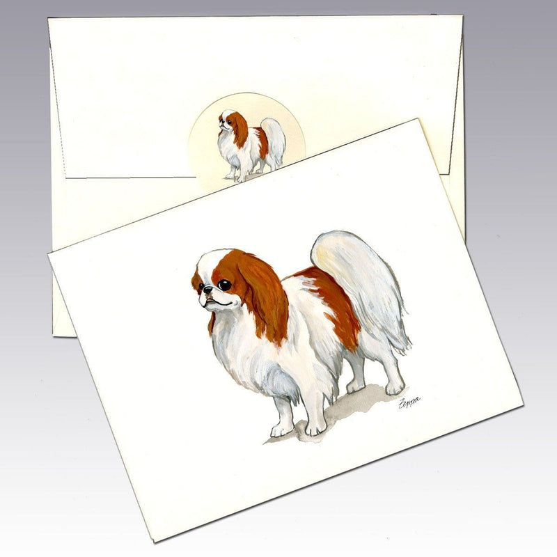 Japanese Chin, Red and White Note Cards