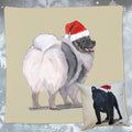 Keeshond Santa Pillow Cover