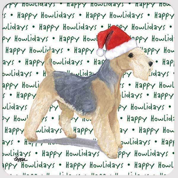 Lakeland Terrier "Happy Howlidays" Coaster