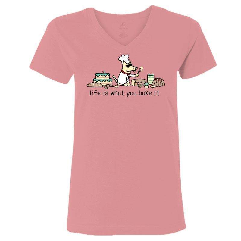 Life Is What You Bake It - Ladies T-Shirt V-Neck