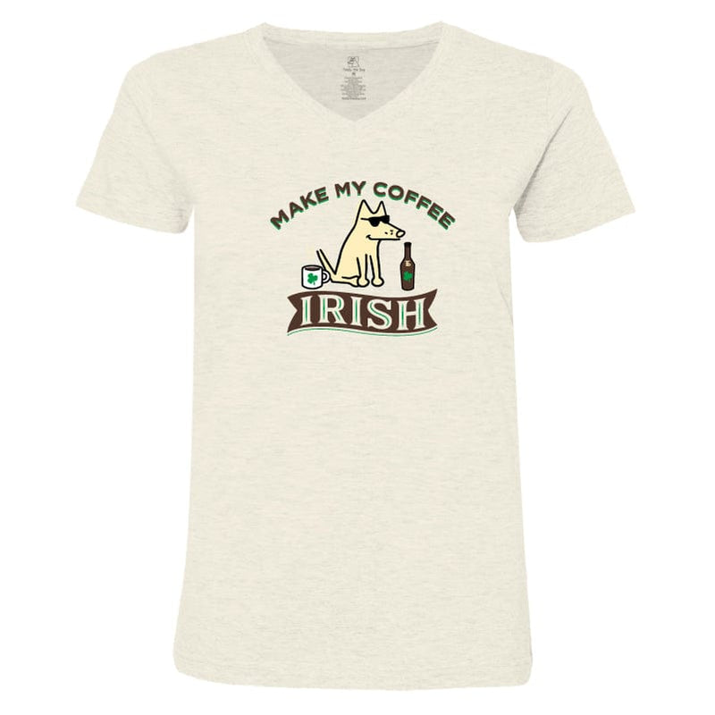 Make My Coffee Irish - Ladies T-Shirt V-Neck