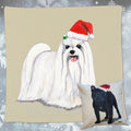 Maltese Santa Pillow Cover