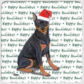 Miniature Pinscher,  Black and Tan "Happy Howlidays" Coaster