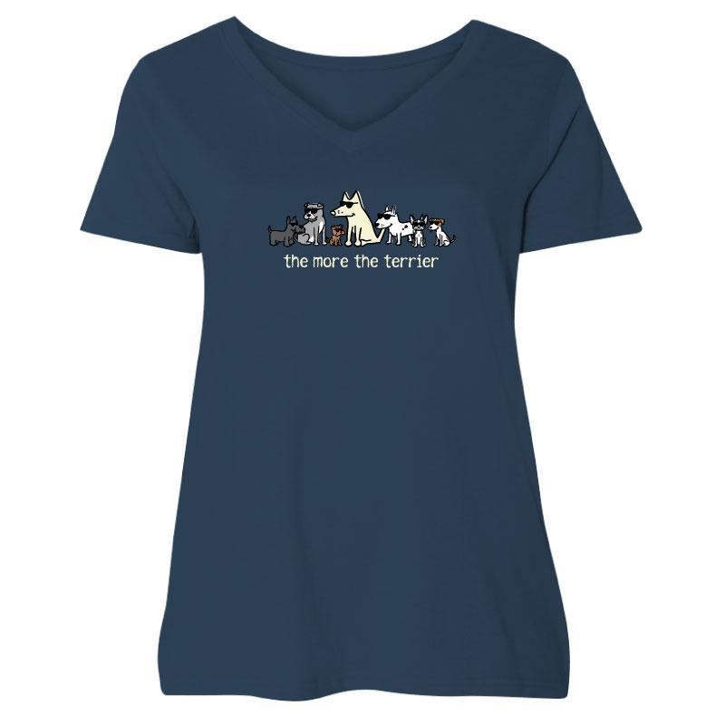 The More The Terrier - Ladies Plus V-Neck Tee