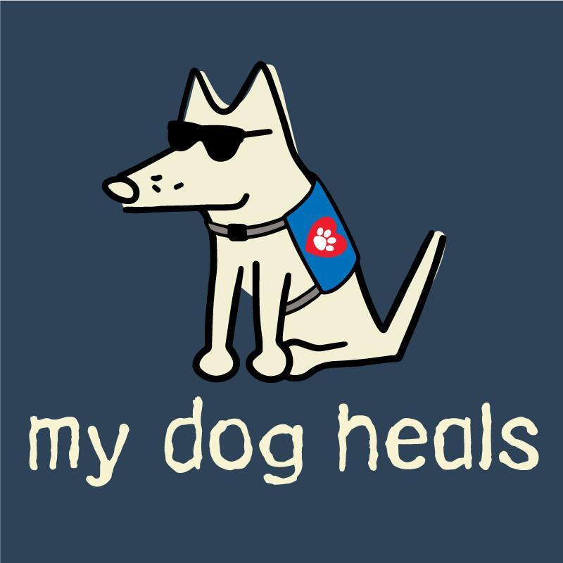 my dog heals ladies v neck t-shirt