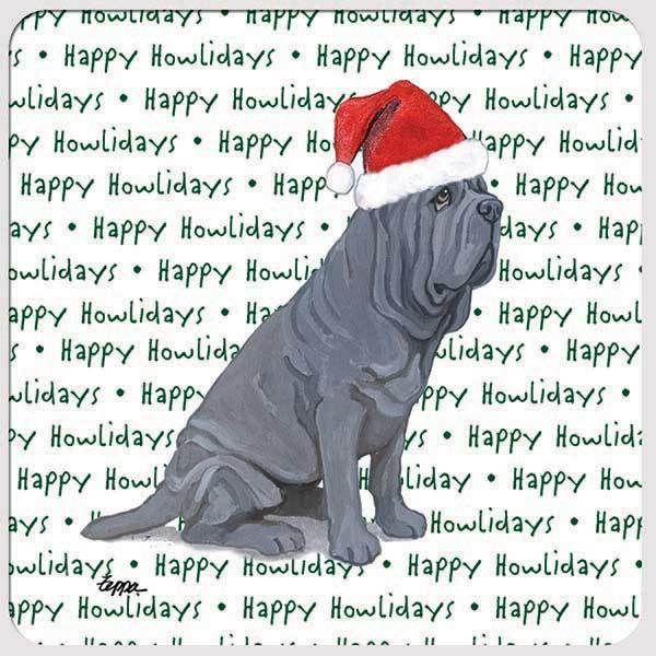 Neapolitan Mastiff "Happy Howlidays" Coaster