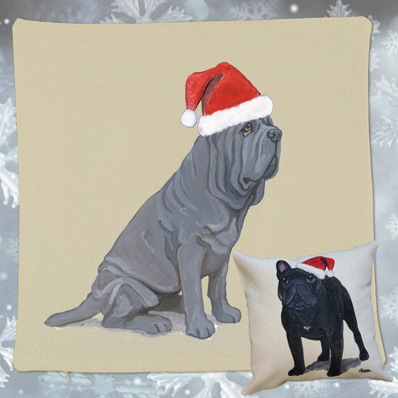 Neapolitan Mastiff Santa Pillow Cover