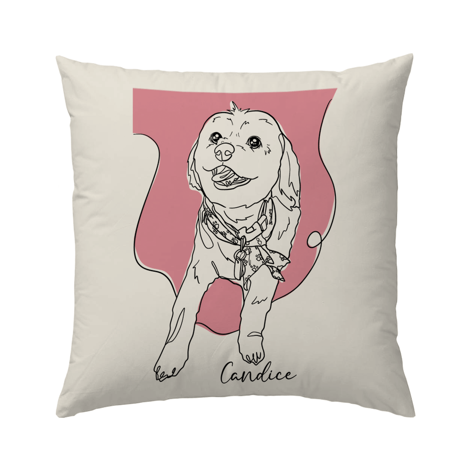 Custom Dog Silk-like Pillow - Elegant Design
