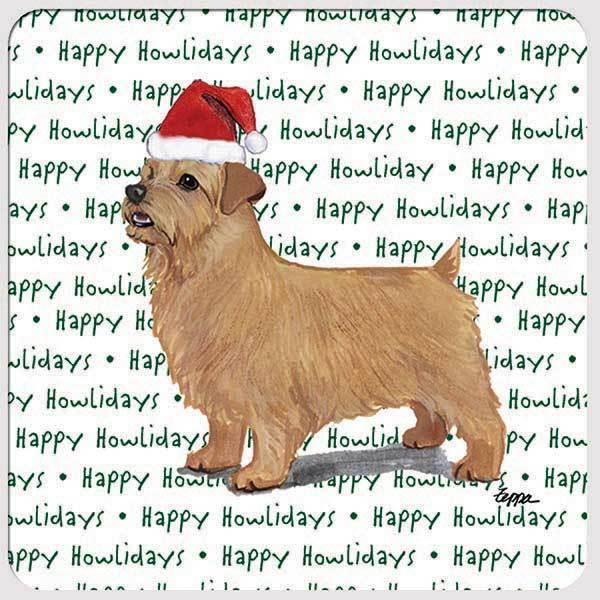 Norfolk Terrier "Happy Howlidays" Coaster