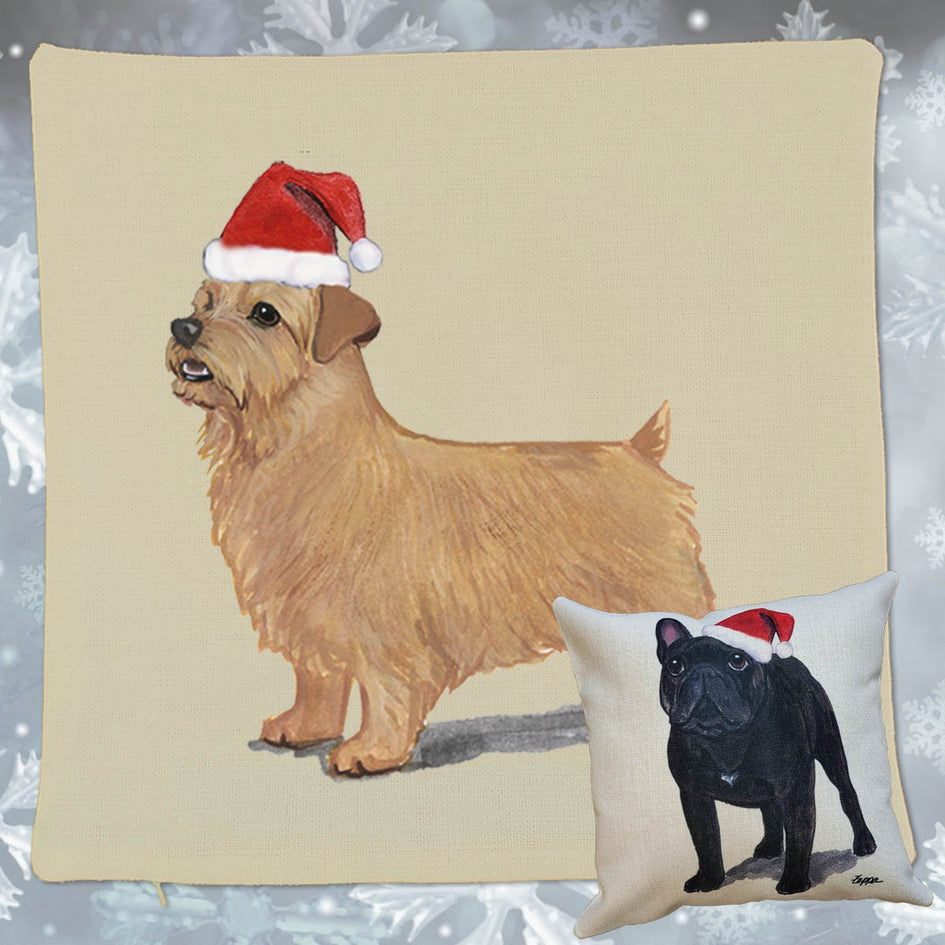 Norfolk Terrier Santa Pillow Cover