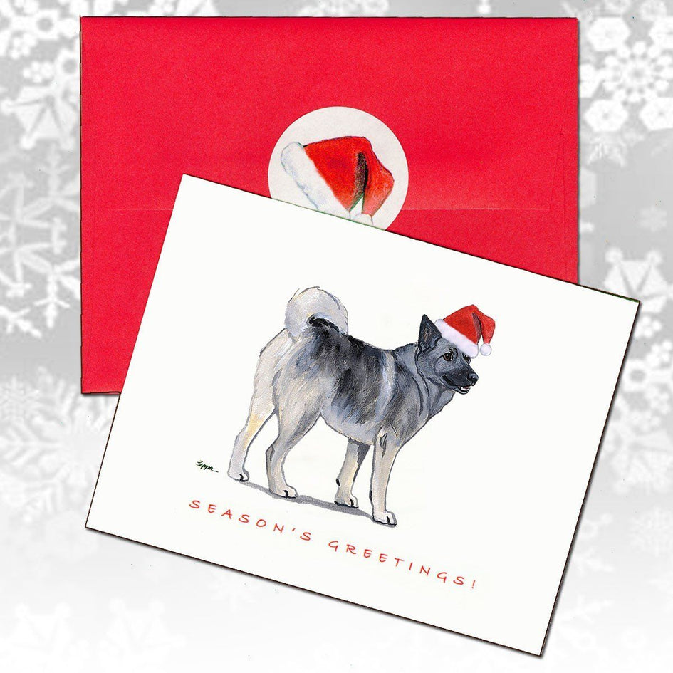 Norwegian Elkhound Christmas Note Cards