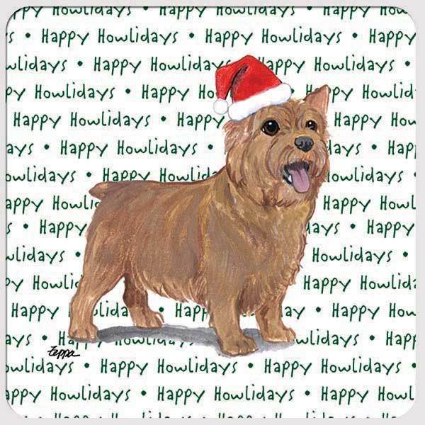 Norwich Terrier "Happy Howlidays" Coaster