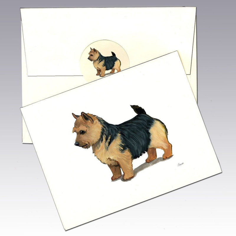Norwich Terrier, Black Saddle Note Cards