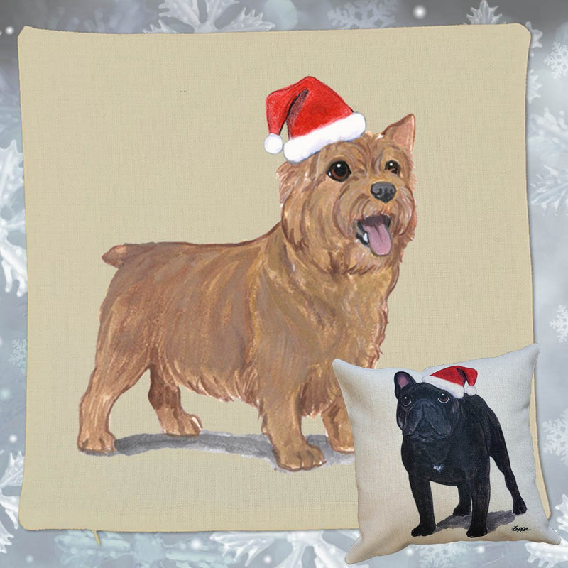 Norwich Terrier Santa Pillow Cover