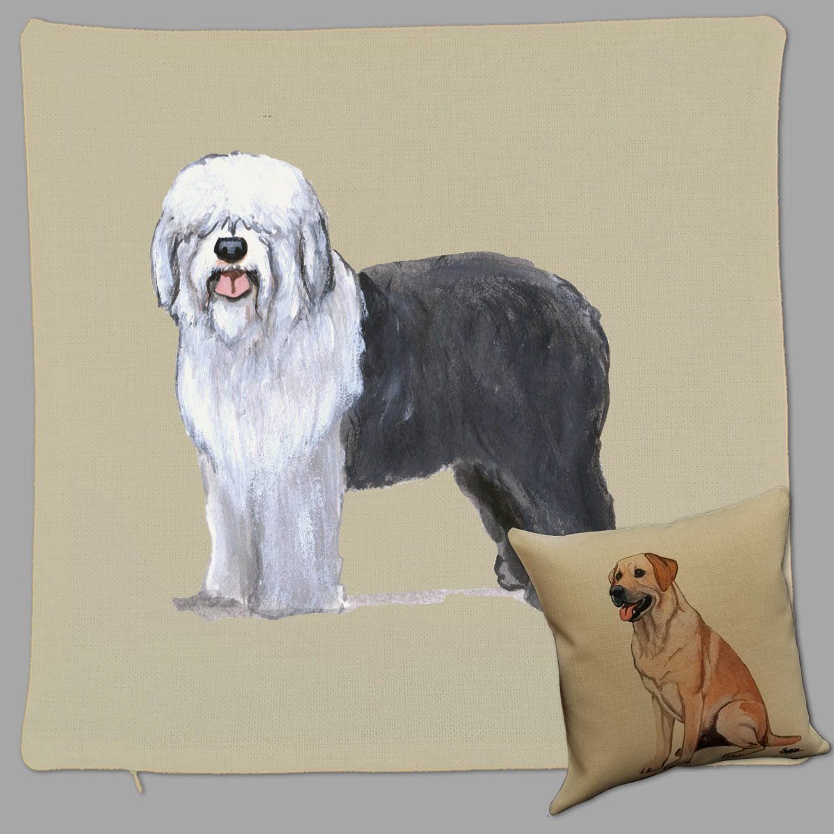 Zeppa Studios Old English Sheepdog Pillow Cover - Thumbnail 4