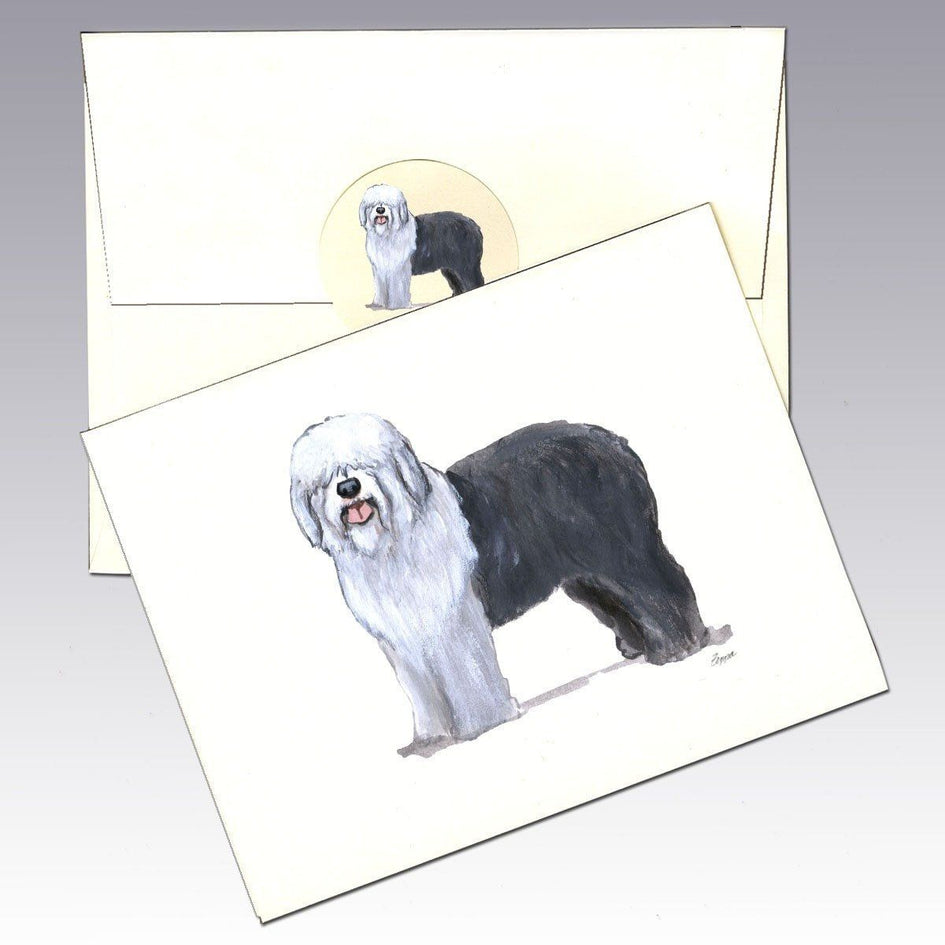 Old English Sheepdog Note Cards