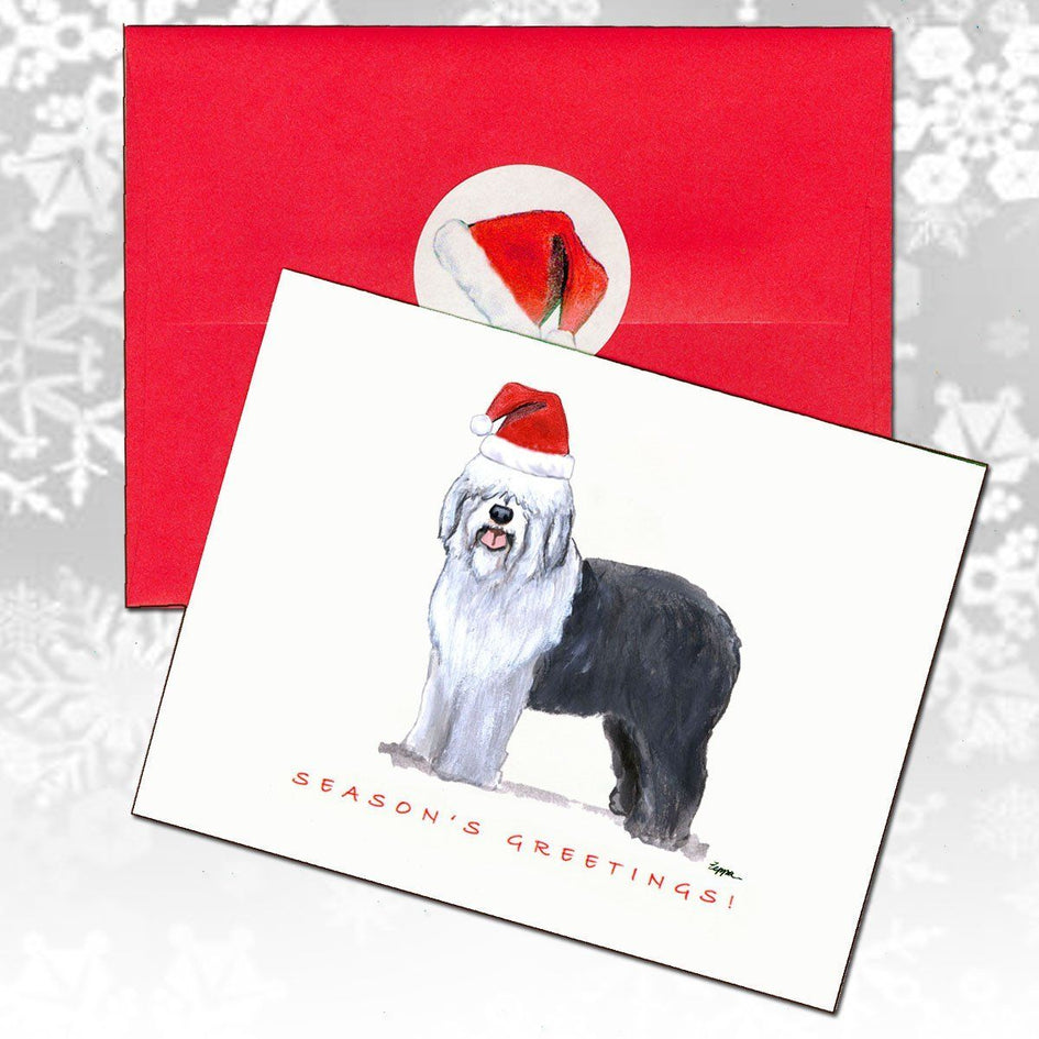 Old English Sheepdog Christmas Note Cards