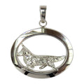 Cardigan Corgi in Sterling Silver Solid Circle Pendant