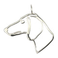 Dachshund (Smooth) in Sterling Silver Silhouette Head Pendant