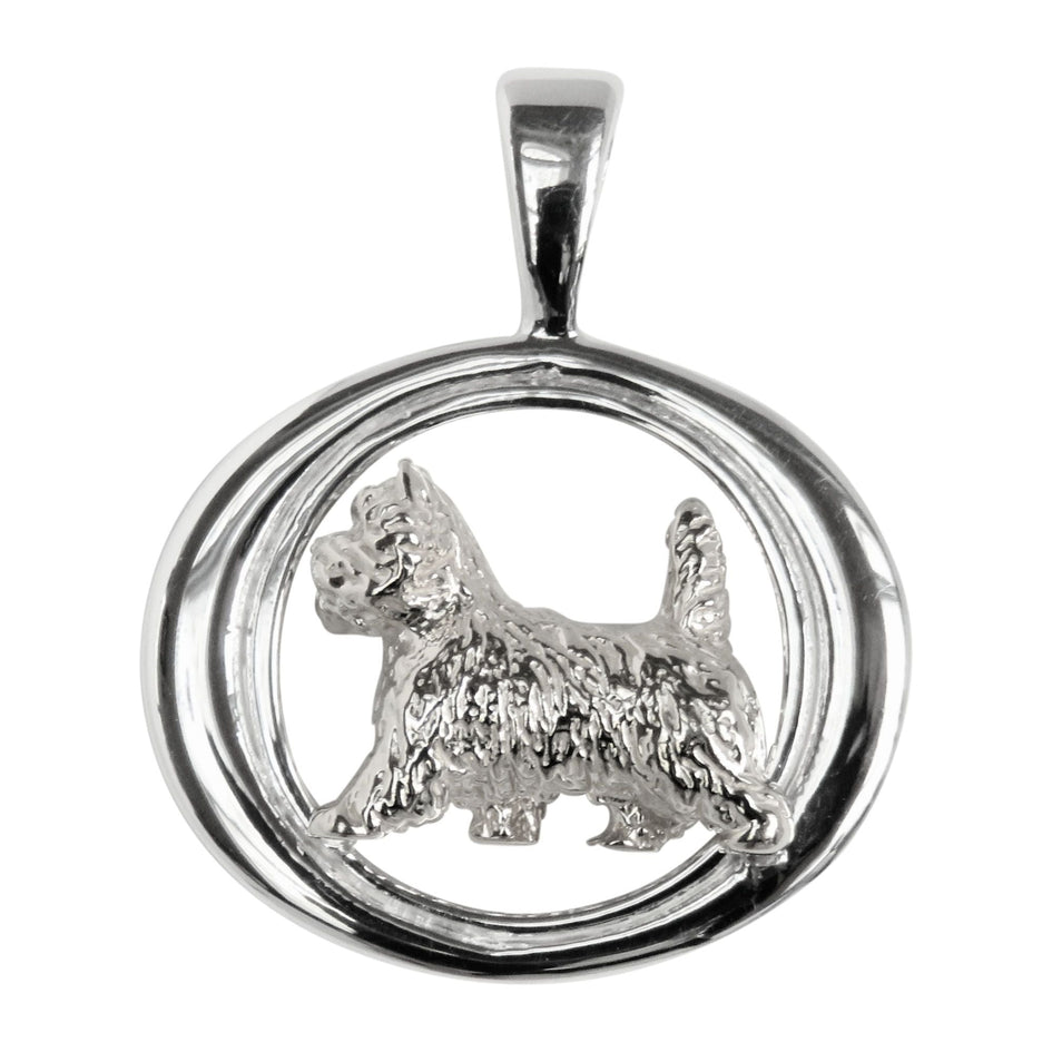 West Highland White Terrier in Sterling Silver Tapered Oval Pendant