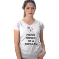 Papillon Proud Owner - Women's V-Neck T-Shirt