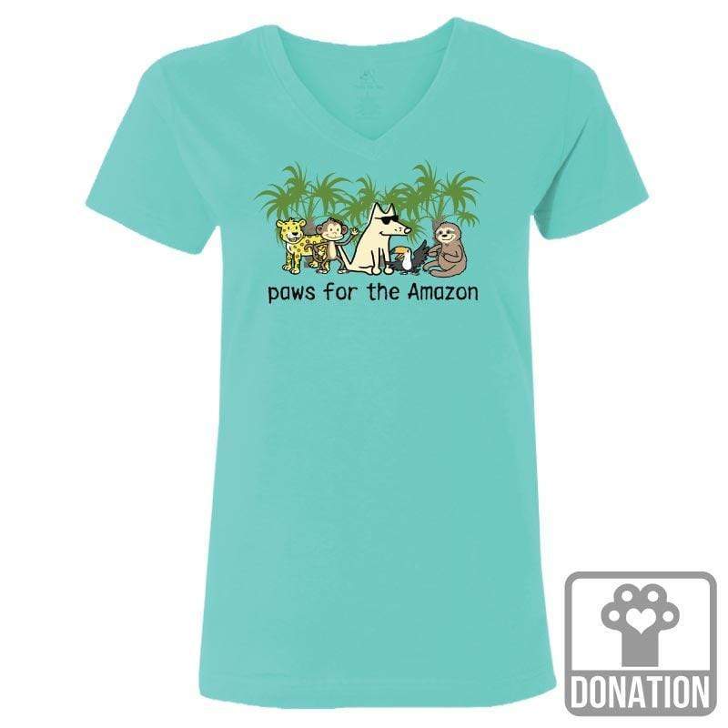 Paws For The Amazon - Ladies T-Shirt V-Neck