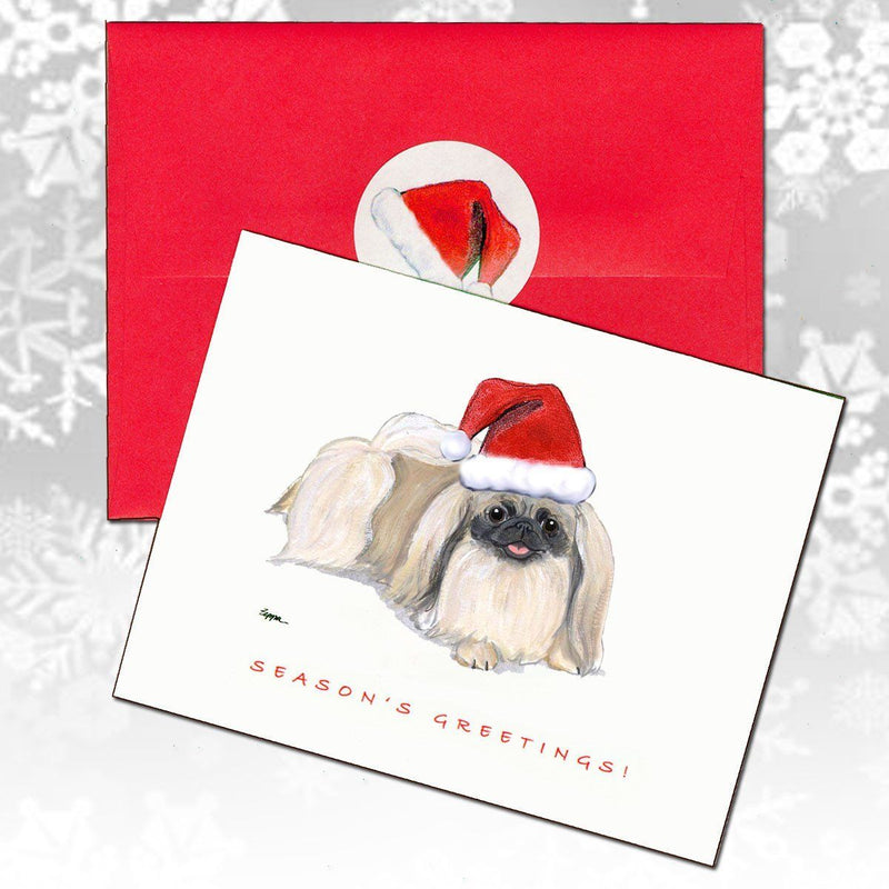 Pekingese Christmas Note Cards