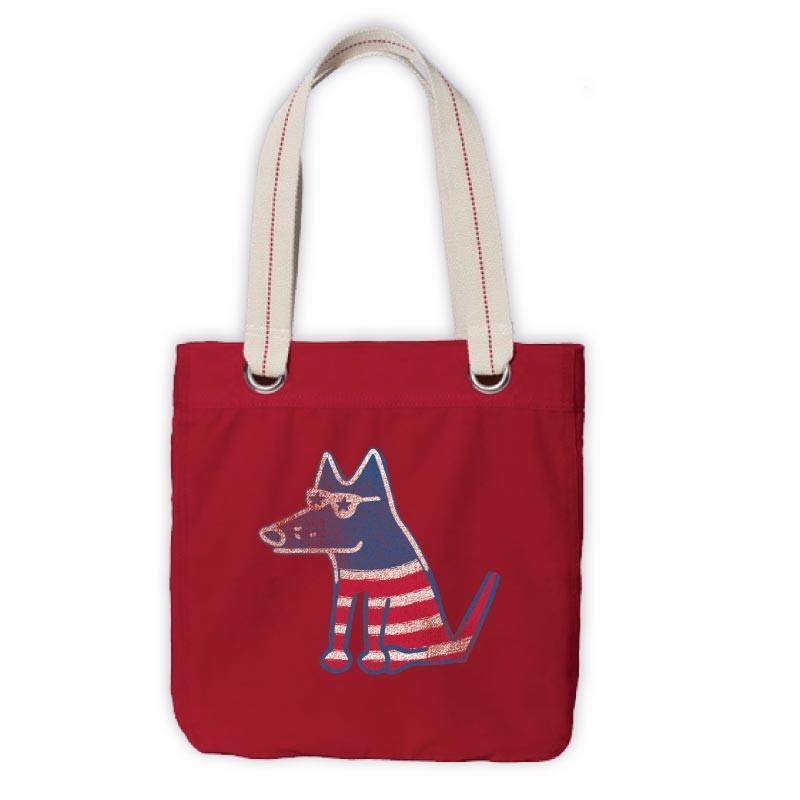 Teddy's Petriotic Canvas Tote - Teddy the Dog T-Shirts and Gifts