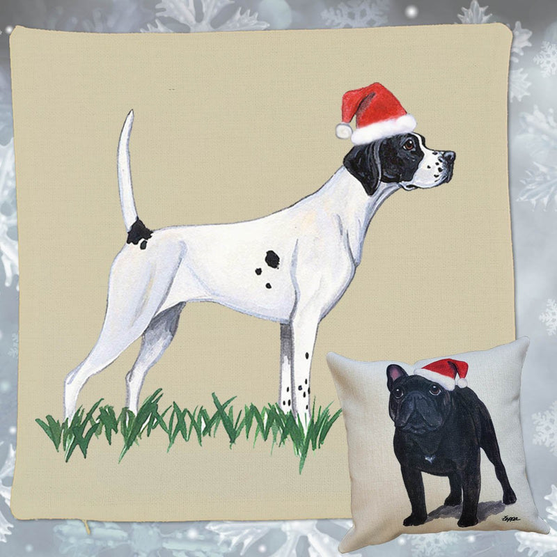 Pointer Santa Pillow Cover