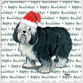 Polish Lowland Sheepdog "Happy Howlidays" Coaster