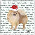 Pomeranian, Red "Happy Howlidays" Coaster
