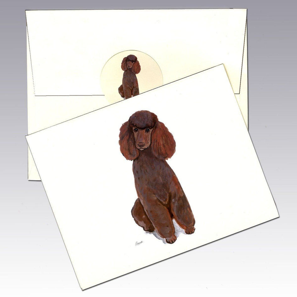 Poodle Brown Note Cards