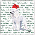 Poodle White "Happy Howlidays" Coaster