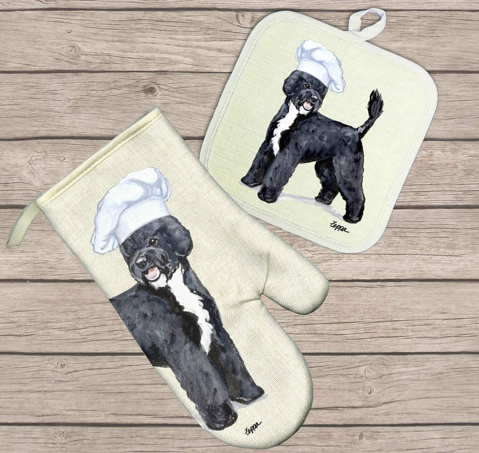 Portuguese Water Dog Oven Mitt and Pot Holder